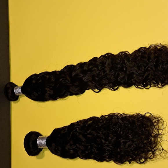 Brazilian--human water wave hair extensions. Three bundles with this price.